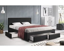 Meubella - Tweepersoonsbed Suente - Zwart - 160x200 cm