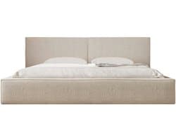 Bed 06 - Gestoffeerd tweepersoonsbed met bouclé overtrek - 180x200 cm - Elegant en comfortabel - Crème (Anthology 20)