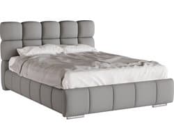 GEPOLSTERD BED Bliss 140 x 200 cm met opbergruimte, lattenbodem en Pocketveringmatras H3 (19 cm hoog)