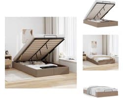 vidaXL Ottomaanse Bedframe - Ottomaanse Bedframes - Bedframe - Bedframe Met Opbergruimte - Bedframe zonder matras 120x190 cm kunstleer cappuccinokleurig