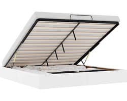 vidaXL - Bedframe - zonder - matras - 180x200 - cm - kunstleer - wit