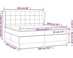 vidaXL - Boxspring - met - matras - stof - donkergrijs - 200x200 - cm