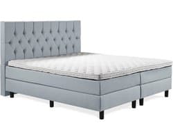 Boxspring Luxe 140x200 Capiton Ijsblauw