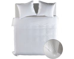 Yellow Dekbedovertrek Mousseline Katoen Suite Guadeloupe - Blanc de Blanc - 200x200/220 cm - 100% Mousseline Katoen - Tweepersoons