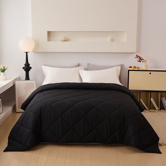 Hoesloos Dekbed - 240x220cm – Wasbaar, Ademend en Zacht – Zwart