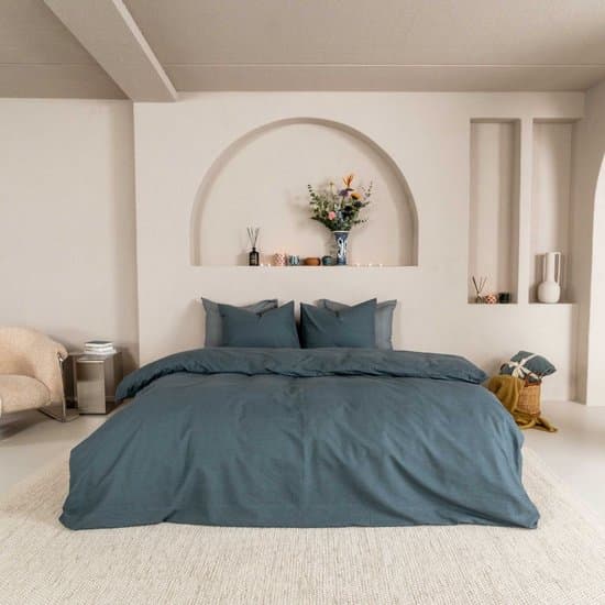 Kayori Kai Dekbedovertrek Katoen - 240x200-220 + 2 slopen - Lits-jumeaux - Biologisch Katoen - Blauw