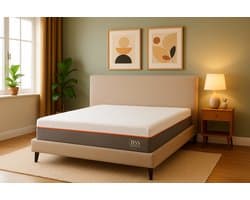 BSS Bedding Initial - Boxspring - Matras 18cm - AirCell Memory Foam - 140x200 cm - Bedden - Beige