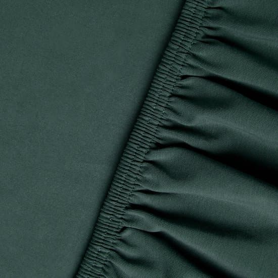 Kayori Shizu Hoeslaken Jersey Stretch - 140-160x200-220cm - Matrasdikte 35cm - Rondom Elastiek - Biologisch Katoen - Strijkvrij - Donkergroen