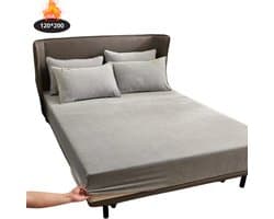 Bovista Effen Hoeslaken - Beddengoed - Fitted Sheet - Bed - Slaapkamer - Zilvergrijs 120x200