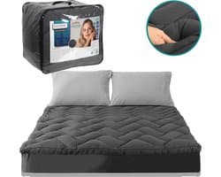 Premium Bamboe Houtskool Matrastopper – Drukverlagend, Anti-Allergisch & 1000GSM Vulling - 160x200