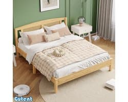 Gutent tweepersoonsbed - 160x200 cm - Rotan net - Den + PE rotan - Natuurlijke kleur - Geen matras