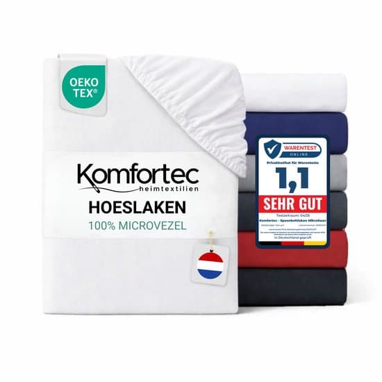 Komfortec Hoeslaken 140x200 cm - tot 30cm Matrashoogte - Rondom Elastiek - Wit