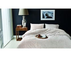 Rivièra Maison Furry Stripes dekbedovertrek - Lits-Jumeaux XL - 260 x 200/220 cm - Gebroken wit