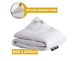 Dekbed-Discounter - Orange Line Dekbed 200 x 200 cm - Alle seizoenen - Wasbaar op 60 graden - Anti-allergisch - Wit