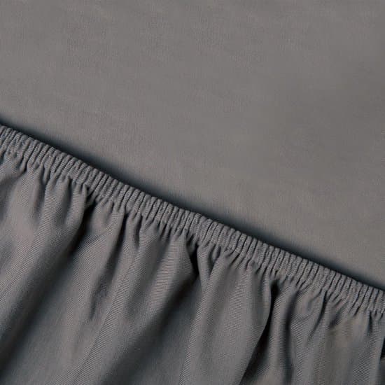 Kayori Edo Topper Hoeslaken Katoensatijn - 160x200-210cm - Biologisch Katoen - Antracite