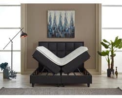 BSS Bedding Vlinder - Boxspring - Boxspring met Opbergruimte - 160x200 - Inclusief Topper - Zwart