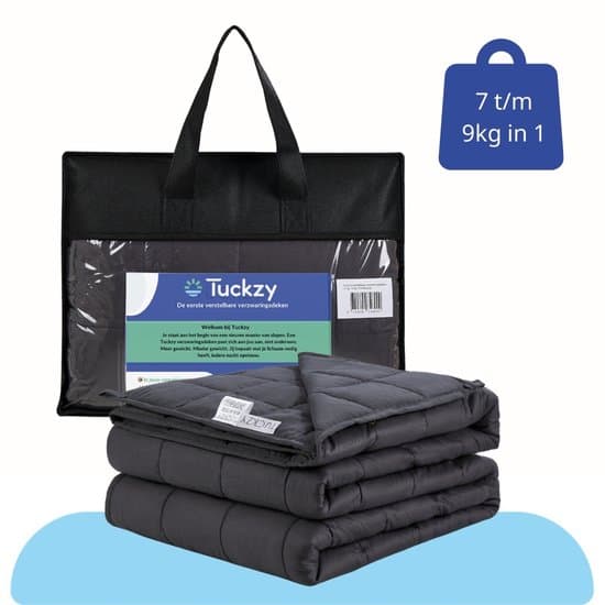 Tuckzy Prime - Verstelbaar verzwaringsdeken - 7 t/m 9 kg in 1 - Basisdeken 7 kg incl 4 strips - 140 cm x 200 cm