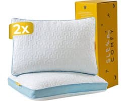 Sleep Comfy Bundle Serie - 2 stuks Hoofdkussen - Cooling Design - Hoofdkussen Nekklachten - Hoofdkussen Traagschuim - Geschikt voor rug-, zij- en buikslapers