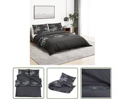 vidaXL Katoenen Dekbedovertrek - Dekbedovertrek - Dekbedovertrekset 240x220 cm katoen zwart - Zwarte Dekbedovertrek - Luxe Dekbedovertrek - Dekbedovertrekset