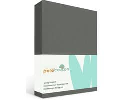 Hoeslaken 200x200 - Katoen jersey - Hoekhoogte 35cm - Elastiek rondom - Antraciet