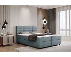 Boxspring met opbergruimte Reve 160 x 200 cm tweepersoons -Inclusief Topper- Asgrijs