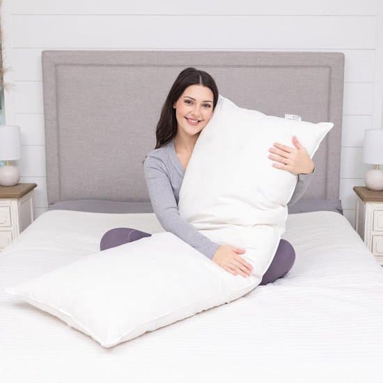 Lichaamskussen - Bodykussen Dons - Extra Ondersteuning - Down & Veer Proof - 50 x 180 cm - Wit