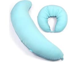 Lichaamskussen - Zijslaper kussen - Comfortabel slapen - C-J-vormig ontwerp - Large 99CM - Mint Blauw Groen
