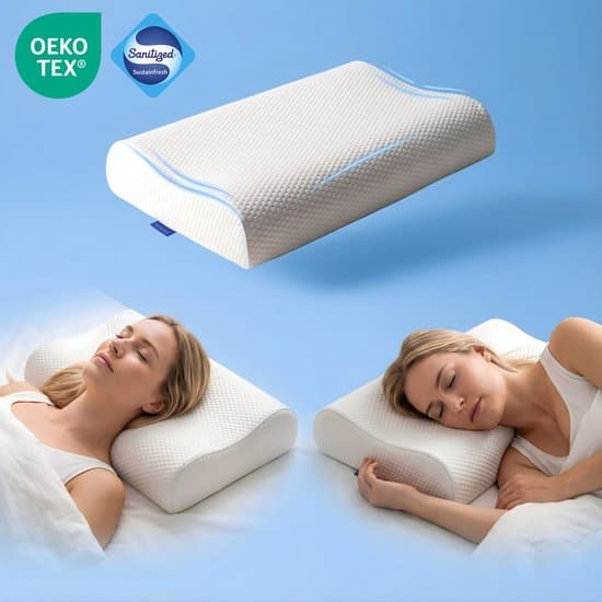 Carissimi Bedding Original Hoofdkussen - Traagschuim Slaapkussen voor Zijslaper en Rugslaper - Ergonomisch Kussen met Nek & Hoofd Ondersteuning - Met Reistas