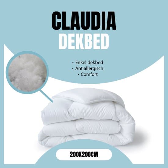 Claudia by Eleganzzz Enkel Dekbed - 200x200 cm - Winterdekbed - All Year Dekbed Enkel - Anti Allergie - 500gr/m2 - Enkel Dekbed 200x200 - Tweepersoons - Dekbedden