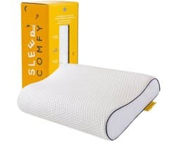 Sleep Comfy - Neksteun Serie - Traagschuim Hoofdkussen - Hoofdkussen Slaapkamer - Orthopedisch - Ergonomisch - Anti Nekklachten - Neksteun Visco Pillow | 60x40x11/9 cm