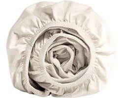 Hoeslaken - 100% katoensatijn - 300TC - Zand beige - Tweepersoons 180x200 - Zacht en ademend - Met elastiek rondom - Mune Bedding