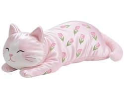 Zwangerschapskussen - Slaapkussen Serie - Zijslaper Kussen - Verkoelend Ijszijden Stof - Schattige Katvorm - 50 Centimeter Lang - Roze Kleur - Ondersteuning Rug - Buik - Benen - Multifunctioneel Materniteit Kussen