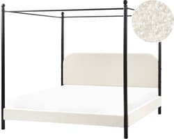 BELIANI DANNEMOIS - Tweepersoonsbed - Gebroken wit - 180x200 cm - Bouclé