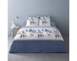 Luxe Katoen Flanel dekbedovertrek Aspen Bleu - 240x220