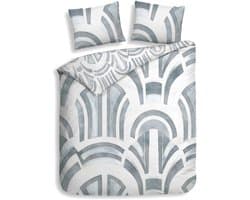 Heckettlane Dekbedovertrek Katoen Satijn Kaia - Ice Blue - 100% Katoen-Satijn - Dekbedovertrek 200x200/220cm - Tweepersoons - Berlijn