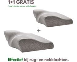 Ergonomisch Hoofdkussen - Ergonomisch - 60x35cm - Orthopedisch - Traagschuim - Nekklachten - Tegen Nek- en rugklachten