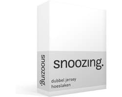 Snoozing - Dubbel Jersey - Hoeslaken - Tweepersoons - 140x200 cm - Wit