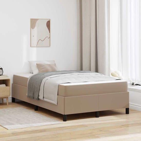 Tweepersoonsbed | Dubbelbed | Volwassenenbed | Bedframe met matras Cappuccino 120 x 190 cm Kunstleer