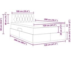 vidaXL - Opbergbed - met - matras - Donkergrijs - 120 - x - 200 - cm - Bewerkt - hout
