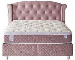2persoons Boxspring met Opbergruimte – Luxe Roze boxspring met opbergruimte 140X200