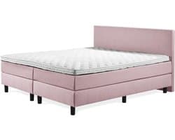 Boxspring Praag 2.0 - 180x200 cm - Compleet met matrassen en topmatras - Kleur: roze