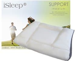 iSleep Support Hoofdkussen - Medium - Medium Kussen - 50x60x10 cm - Wit - Neksteun en Ventilatieband