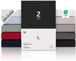 Blumtal Hoeslaken Premium Jersey - 200 x 200 cm - tot 40 cm Matrashoogte - Zwart - 100% Katoen - Boxspring - Set van 2