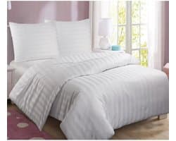 Hotel Dekbedovertrekkenset 240x220 - Luxe Satijn 27 mm Streep CVC - Inclusief 2 Slopen 65x90 cm - Strijkvrij & Onderhoudsvriendelijk