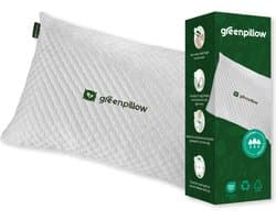 GreenPillow Hoofdkussen - Makkelijk afstellen - Vermindert Nekklachten - Geschikt voor rug-,zij- en buikslapers - Traagschuim - Milieuvriendelijk - 1 Kussen = 3 Bomen - Pillow - 30 Nachten Proefslapen