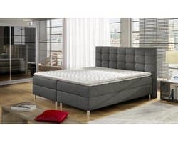 Boxspring Parijs - compleet - inclusief matras en topper 180x200 - antraciet