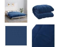 vidaXL Verzwaringsdeken 220x230 cm 15 kg stof blauw - Verzwaringsdeken - Verzwaringsdekens - Deken - Beddengoed