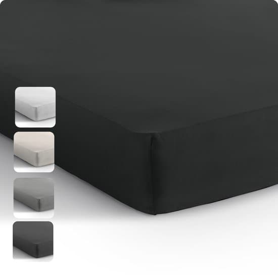 Sleeptime Jersey Hoeslaken - Jersey - 140x200 - Zwart