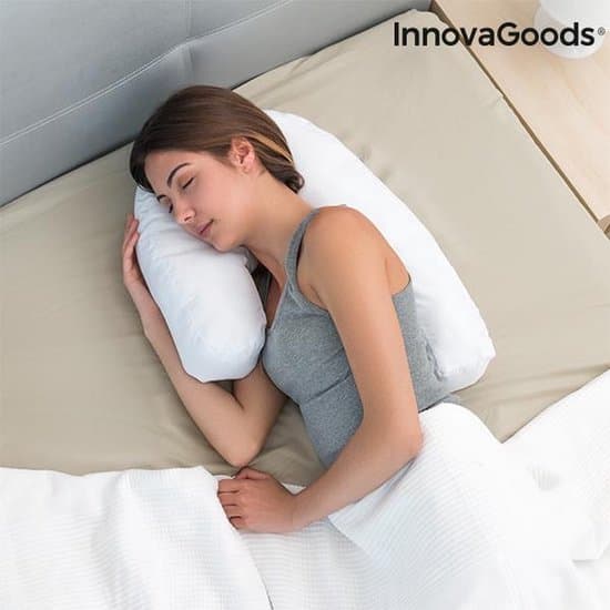 InnovaGoods Relax Slaapkussen - Ergonomisch -Lichaamskussen- U-vormig Zijslaapkussen - 60% Polyester - Wit