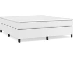 vidaXL - Boxspring - bed - kunstleer - wit - 180x200 - cm